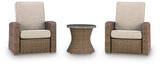 Laguna Beige Heights 2 Outdoor Recliners and End Table