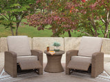 Laguna Beige Heights 2 Outdoor Recliners and End Table