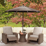 Laguna Beige Heights 2 Outdoor Recliners and End Table