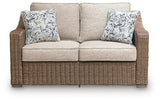 Laguna Heights Beige Outdoor Loveseat with Cushion