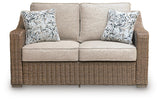 Laguna Beige Heights Outdoor Sofa and Loveseat with Coffee Table