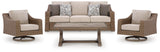 Laguna Beige Heights Outdoor Sofa and 2 Chairs with Coffee Table