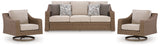 Laguna Beige Heights Outdoor Sofa with 2 Lounge Chairs