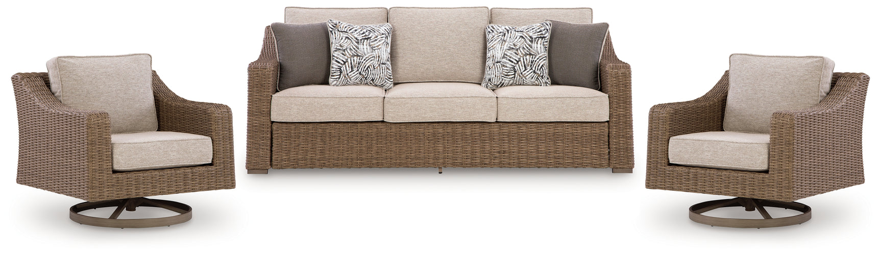 Laguna Beige Heights Outdoor Sofa with 2 Lounge Chairs