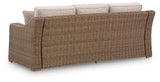 Laguna Beige Heights Outdoor Sofa and 2 Chairs with Coffee Table