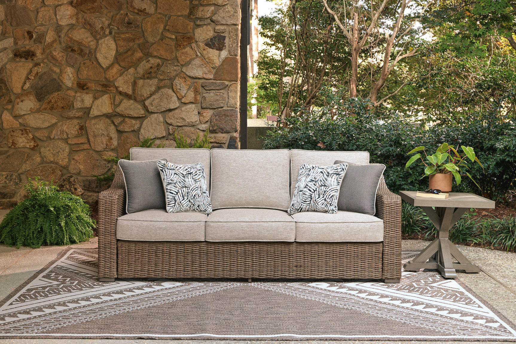 Laguna Beige Heights Outdoor Sofa and Loveseat with Coffee Table