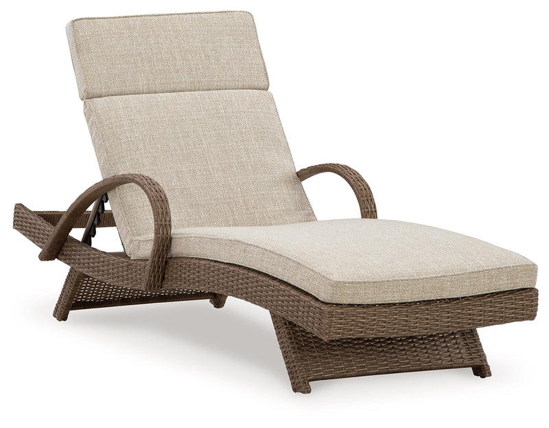 Beachcroft Beige Outdoor Chaise Lounge With Cushion