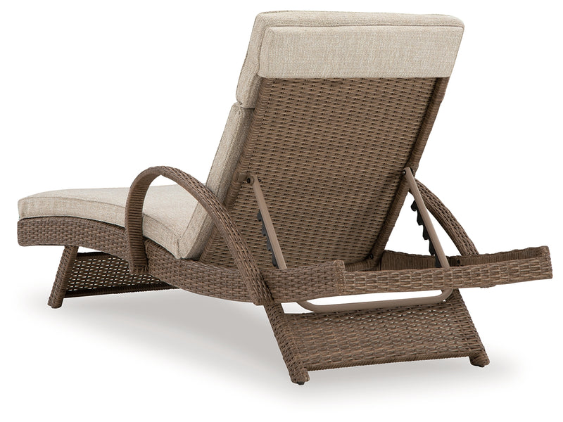 Beachcroft Beige Outdoor Chaise Lounge With Cushion