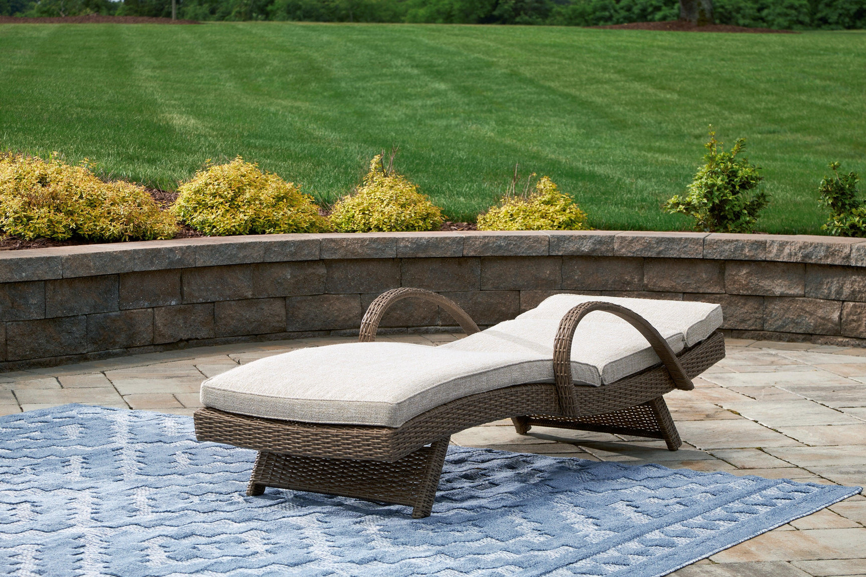 Beachcroft Beige Outdoor Chaise Lounge With Cushion