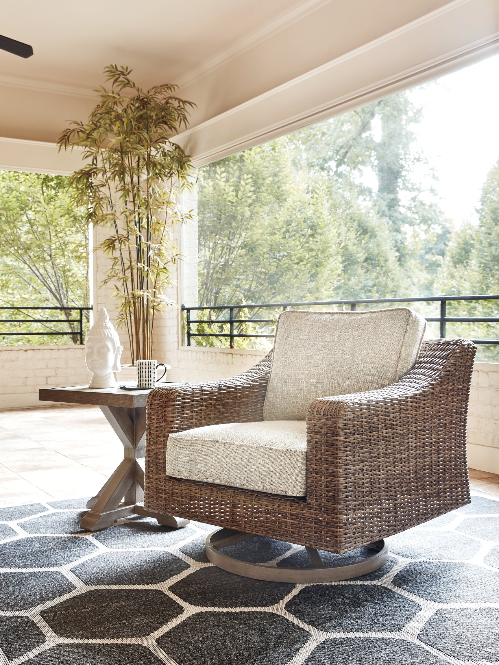Beachcroft Beige Outdoor Sofa, Loveseat and Chair
