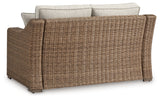 Beachcroft Beige Outdoor Sofa, Loveseat and Chair