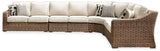 Beachcroft Beige 5-Piece Outdoor Sectional With Coffee Table And 2 End Tables