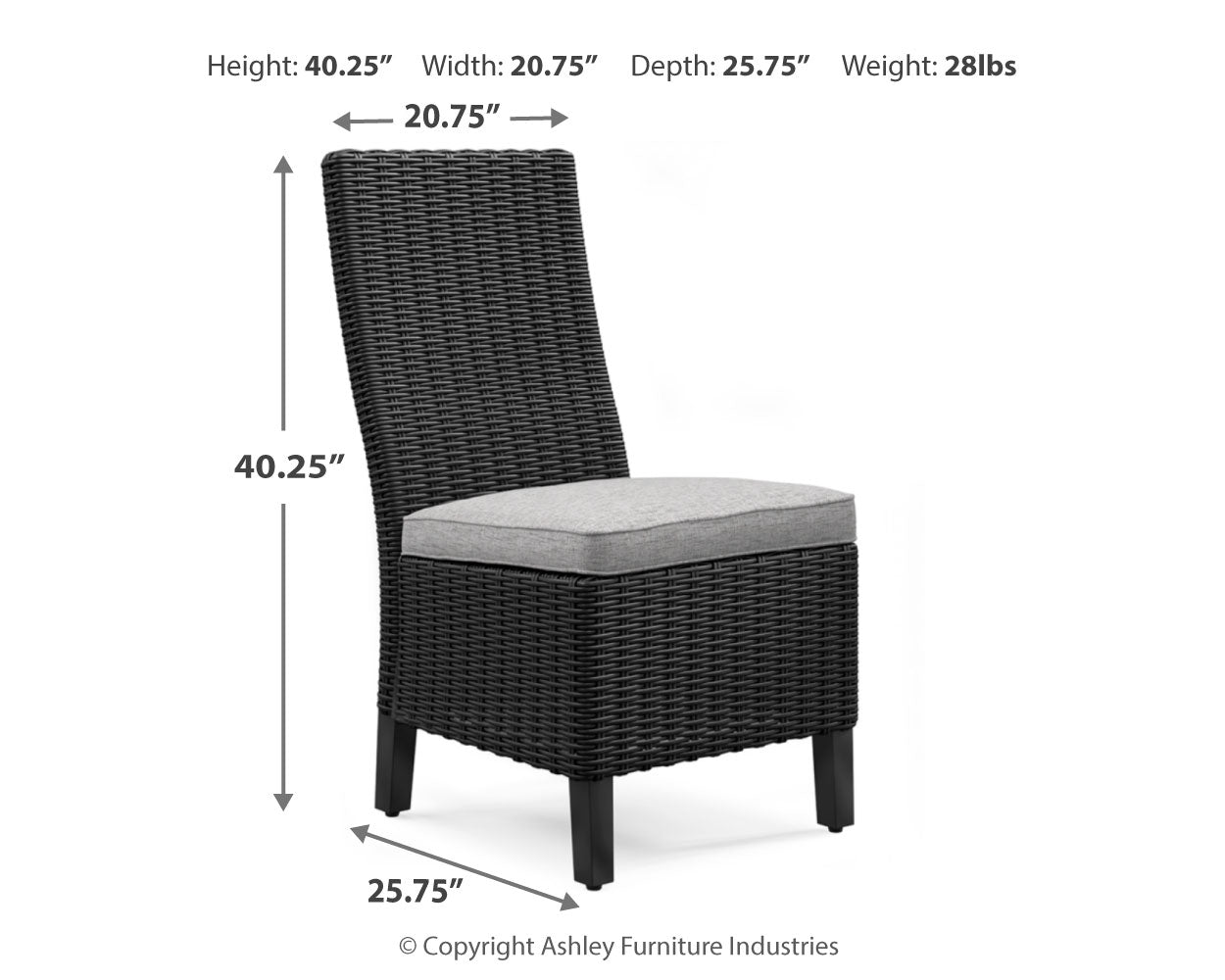 Beachcroft Black/Light Gray Outdoor Dining Table and 6 Chairs