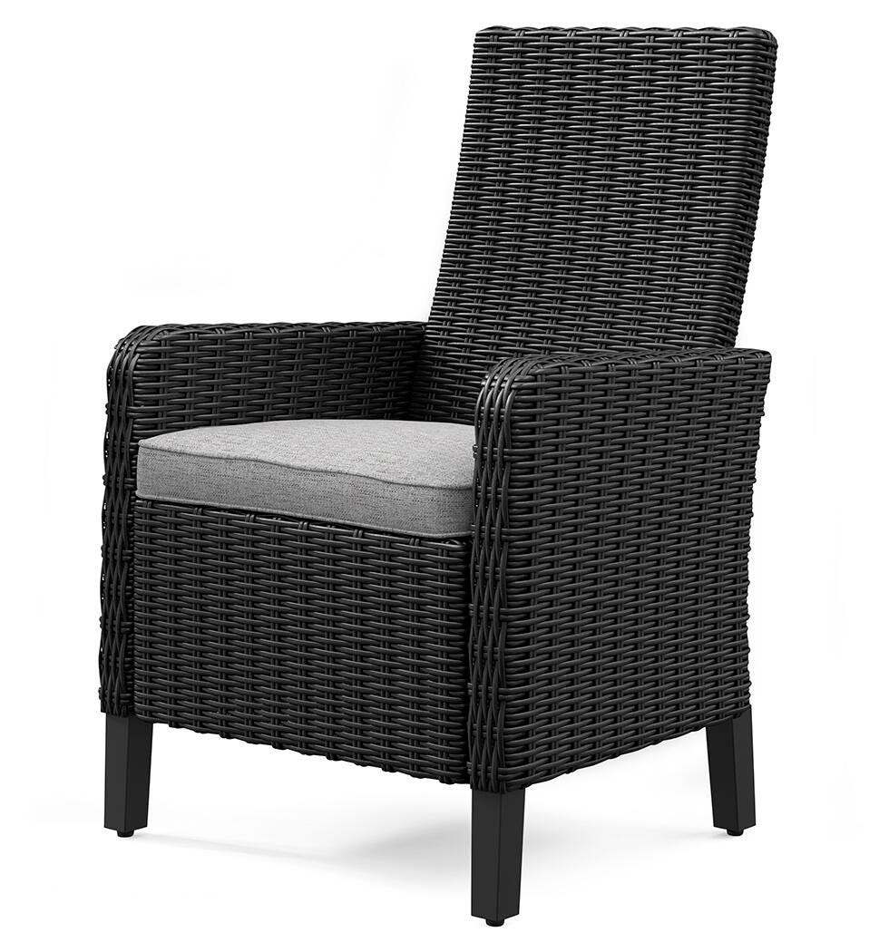 Beachcroft Black/Light Gray Outdoor Dining Table and 6 Chairs