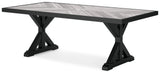 Beachcroft Black/Light Gray Outdoor Dining Table and 6 Chairs