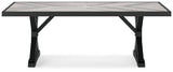 Beachcroft Black/Light Gray Outdoor Dining Table and 6 Chairs