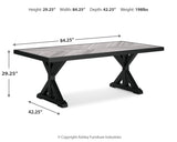 Beachcroft Black/Light Gray Outdoor Dining Table and 6 Chairs