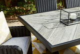 Beachcroft Black/Light Gray Outdoor Dining Table and 6 Chairs