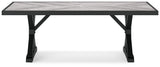 Beachcroft Black/Light Gray Outdoor Dining Table and 6 Chairs