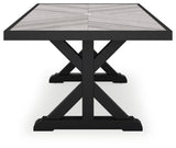 Beachcroft Black/Light Gray Outdoor Dining Table and 4 Chairs