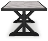 Beachcroft Black/Light Gray Outdoor Dining Table and 6 Chairs