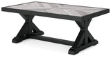 Beachcroft Black/Light Gray Outdoor Sofa and  2 Lounge Chairs with Coffee Table and 2 End Tables