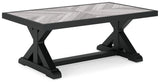 Beachcroft Black/Light Gray Outdoor Sofa and  2 Lounge Chairs with Coffee Table and 2 End Tables