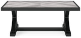 Beachcroft Black/Light Gray Outdoor Sofa and  2 Lounge Chairs with Coffee Table and 2 End Tables