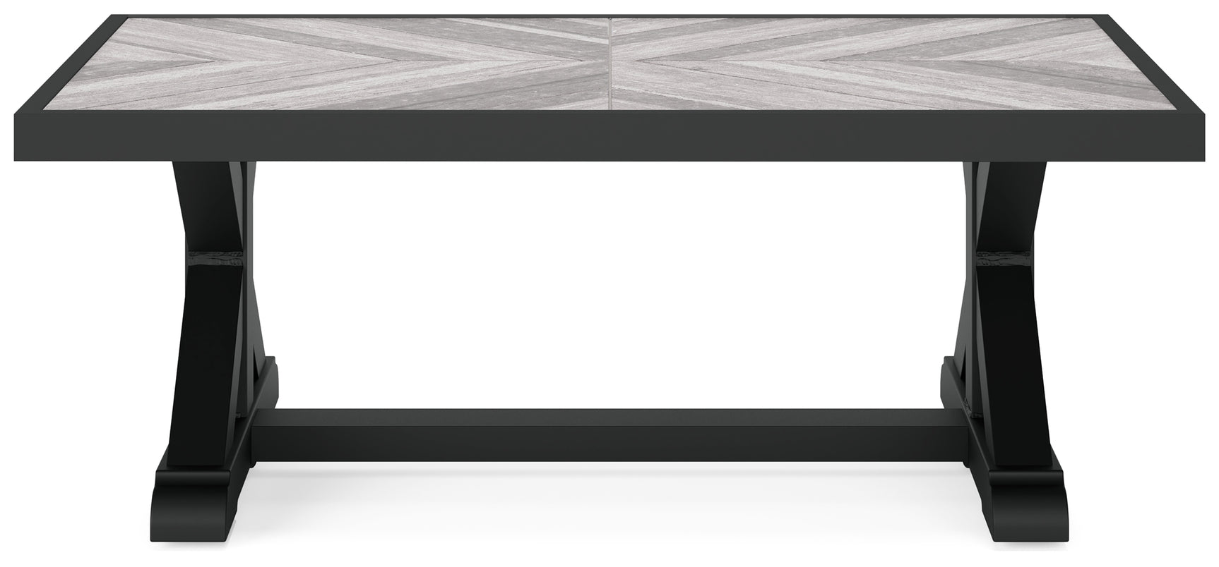 Beachcroft Black/Light Gray Outdoor Sofa and  2 Lounge Chairs with Coffee Table and 2 End Tables