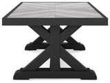 Beachcroft Black/Light Gray Outdoor Sofa and  2 Lounge Chairs with Coffee Table and 2 End Tables