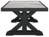 Beachcroft Black/Light Gray Outdoor Sofa and  2 Lounge Chairs with Coffee Table and 2 End Tables