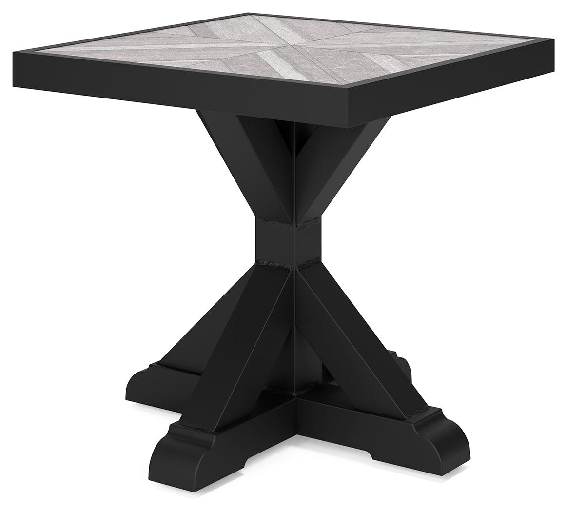 Beachcroft Black Light Gray Outdoor End Table