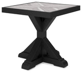 Beachcroft Black/Light Gray Outdoor Sofa and  2 Lounge Chairs with Coffee Table and 2 End Tables