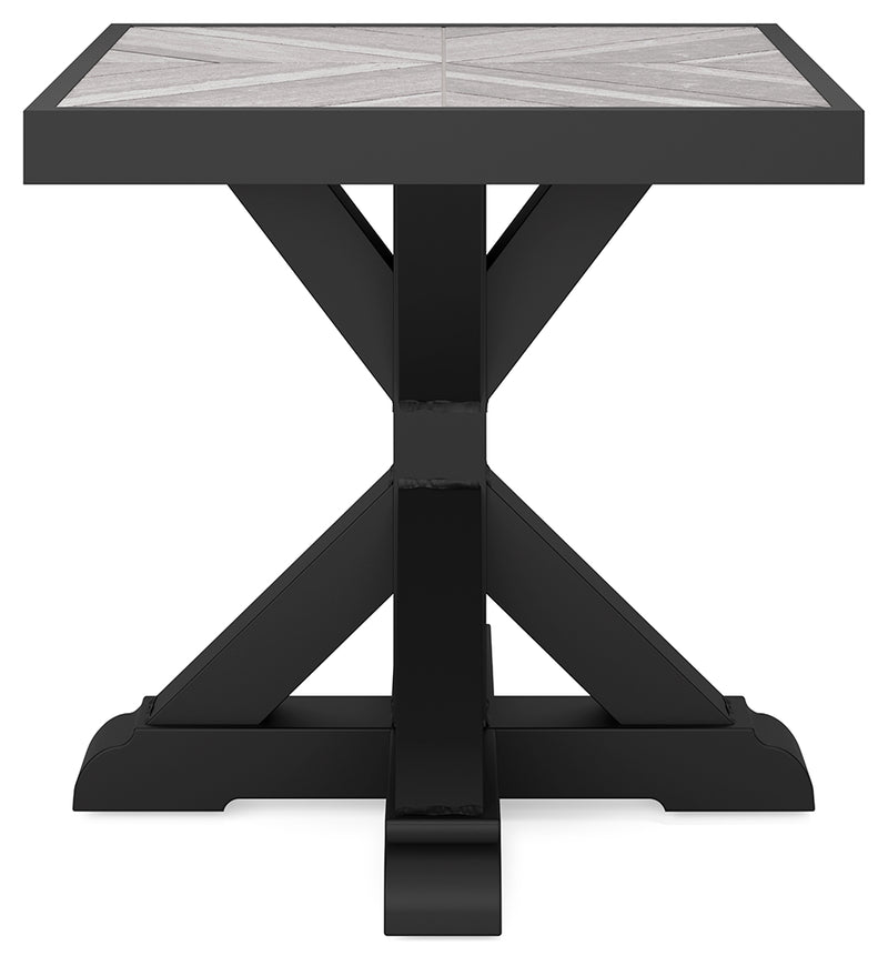 Beachcroft Black/light Gray Outdoor End Table