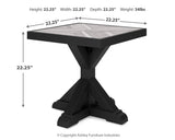 Beachcroft Black/Light Gray Outdoor Sofa and  2 Lounge Chairs with Coffee Table and 2 End Tables