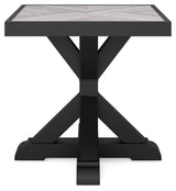 Beachcroft Black/Light Gray Outdoor Sofa and  2 Lounge Chairs with Coffee Table and 2 End Tables
