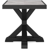 Beachcroft Black/Light Gray Outdoor Sofa and  2 Lounge Chairs with Coffee Table and 2 End Tables