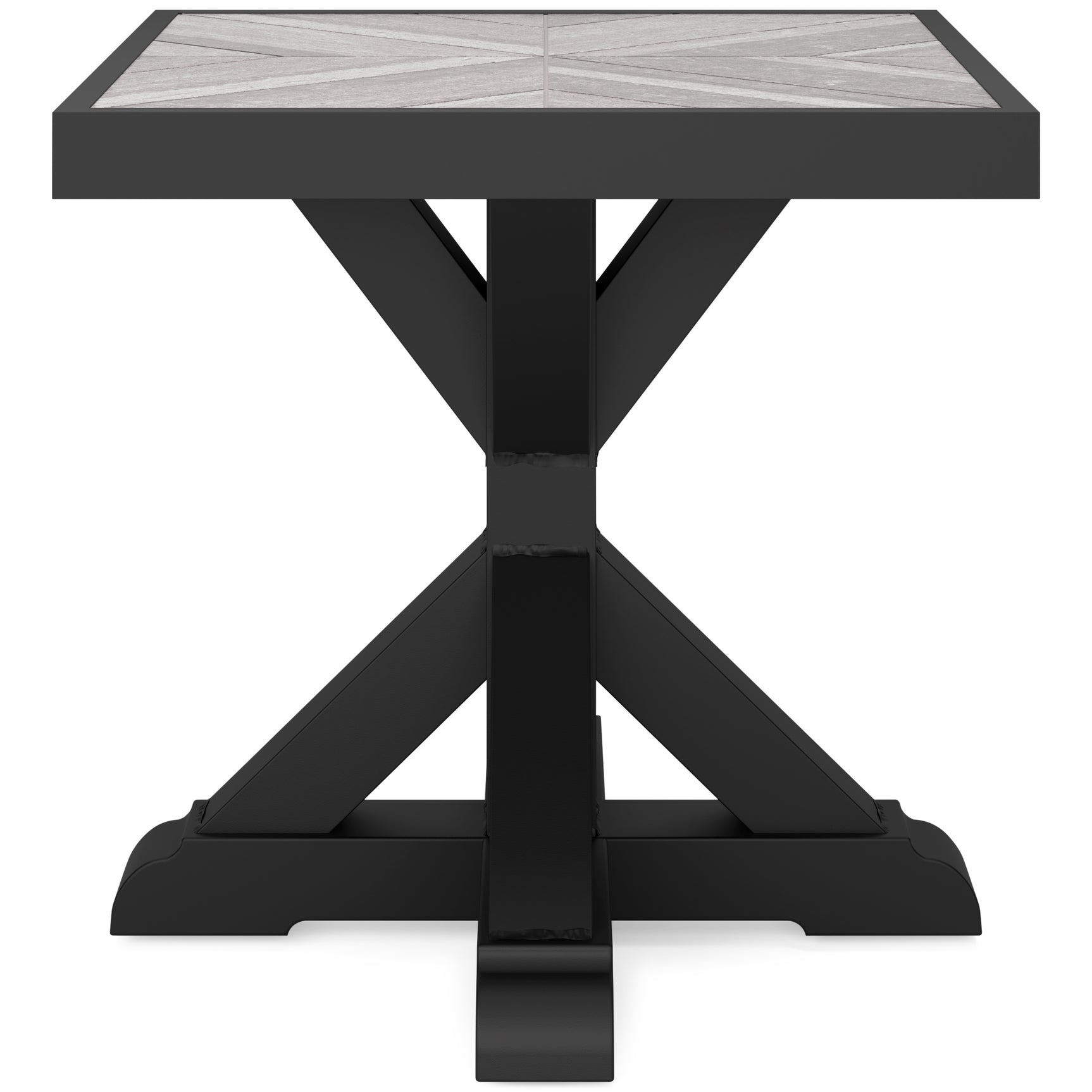 Beachcroft Black/Light Gray Outdoor Sofa and  2 Lounge Chairs with Coffee Table and 2 End Tables