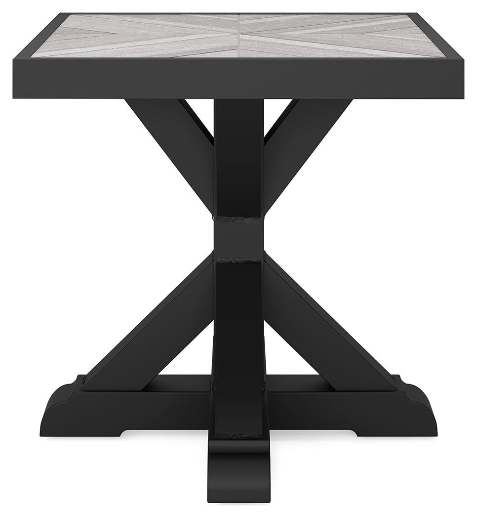 Beachcroft Black Light Gray Outdoor End Table