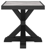 Beachcroft Black/Light Gray Outdoor Sofa and  2 Lounge Chairs with Coffee Table and 2 End Tables