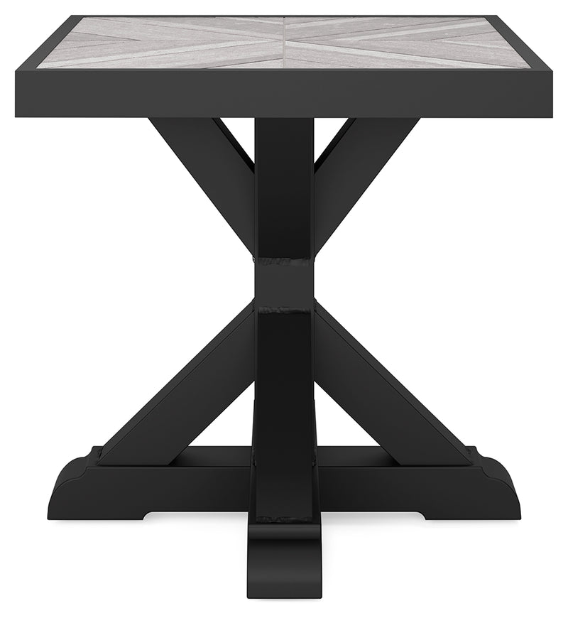 Beachcroft Black/light Gray Outdoor End Table