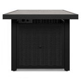 Beachcroft Black/Light Gray Outdoor Fire Pit Table and 4 Chairs