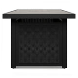 Beachcroft Black/Light Gray Outdoor Fire Pit Table and 4 Chairs