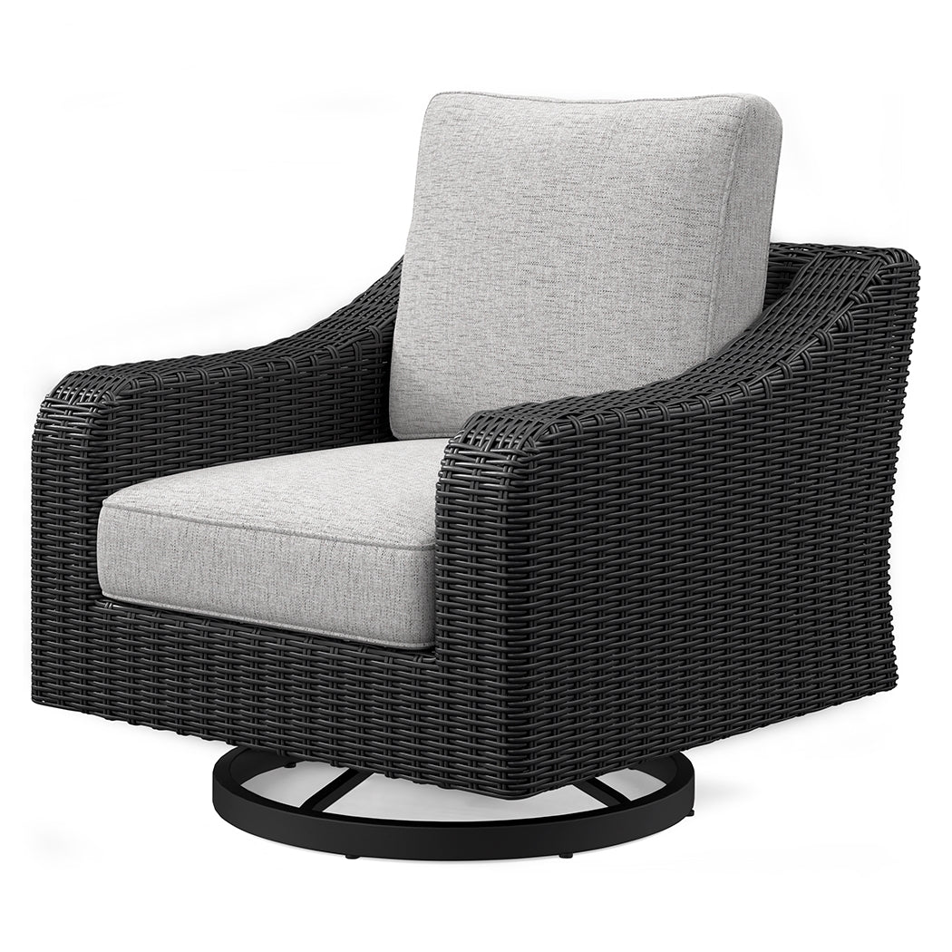 Beachcroft Black/Light Gray Outdoor Sofa and  2 Lounge Chairs with Coffee Table and 2 End Tables
