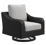 Beachcroft Black/Light Gray Outdoor Sofa and  2 Lounge Chairs with Coffee Table and 2 End Tables