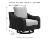 Beachcroft Black/Light Gray Outdoor Sofa and  2 Lounge Chairs with Coffee Table and 2 End Tables