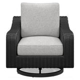 Beachcroft Black/Light Gray Outdoor Sofa and  2 Lounge Chairs with Coffee Table and 2 End Tables