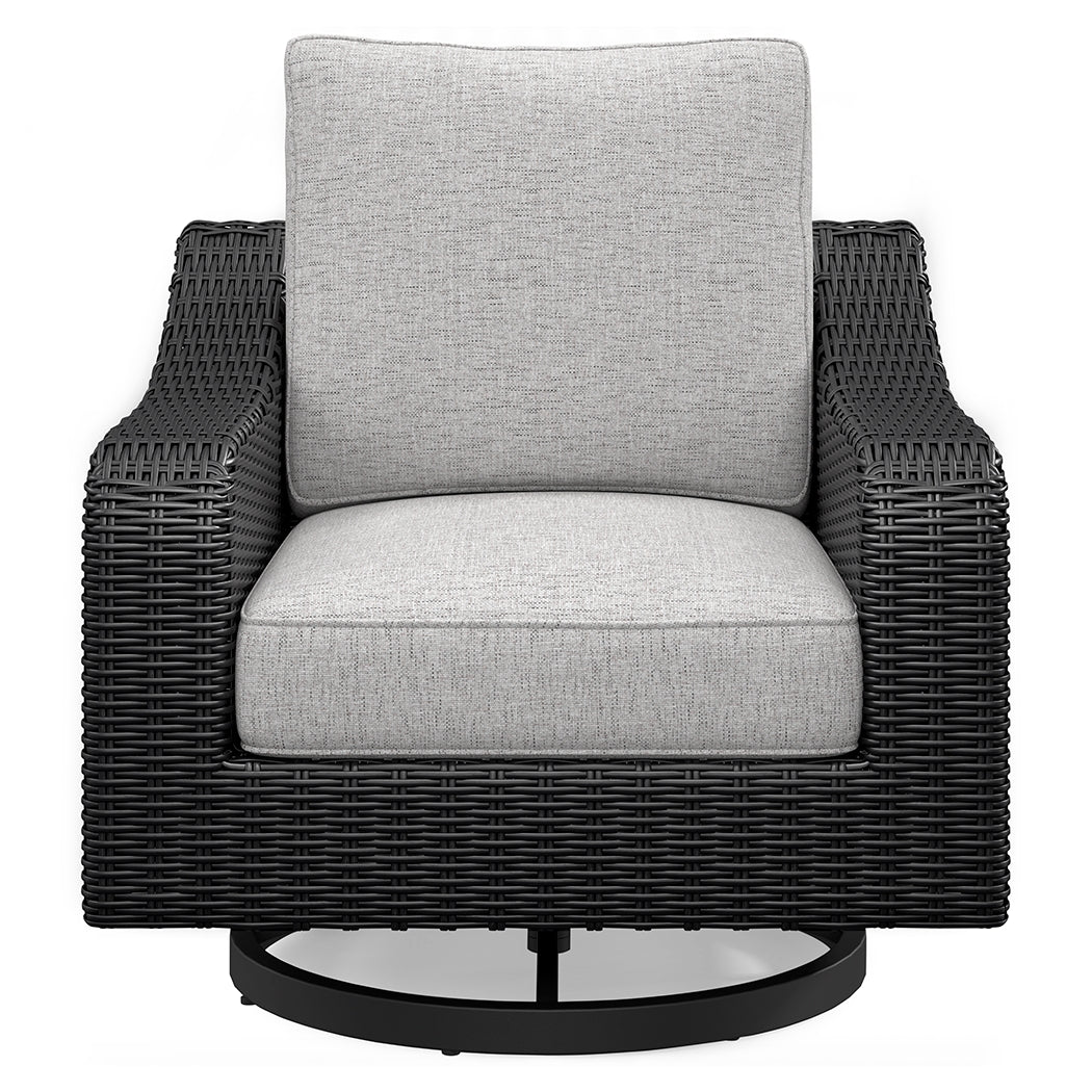 Beachcroft Black/Light Gray Outdoor Sofa and  2 Lounge Chairs with Coffee Table and 2 End Tables