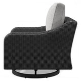 Beachcroft Black Light Gray Outdoor Swivel Lounge With Cushion