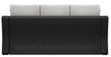 Beachcroft Black/Light Gray Outdoor Sofa and  2 Lounge Chairs with Coffee Table and 2 End Tables